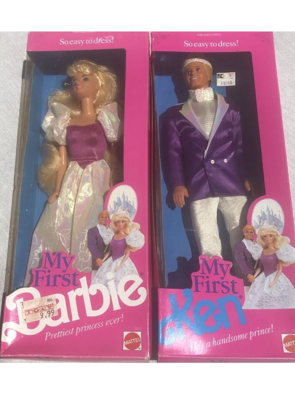 Vtg 1989 My First Barbie & Ken Princess & Prince Doll Mattel 9942 9940 New Set 2